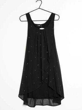 Size M/L Frank Lyman Design Black High-Low Sleeveless Dress with Sparkle